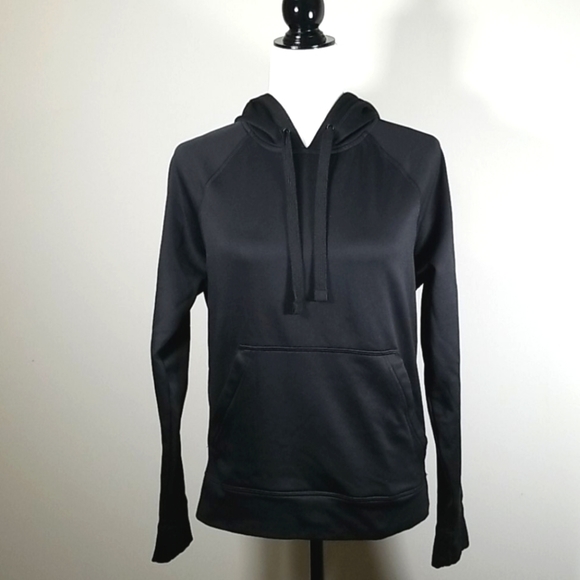 Champion Women's Hoodie Size S Black Duo-Dry Raglan Sleeves Sports Warm Up - Picture 1 of 7